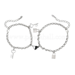 2Pcs 304 Stainless Steel Charm Bracelets&nbsp;BJEW-JB12823