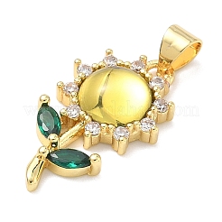 Brass Micro Pave Cubic Zirconia Pendants&nbsp;KK-H539-12G-07