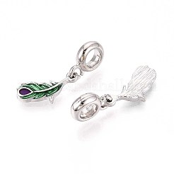 Rack Plating Alloy Enamel European Dangle Charms&nbsp;MPDL-N039-039