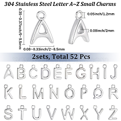 52Pcs 26 Styles 304 Stainless Steel Charms&nbsp;STAS-BBC0010-10
