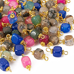 6 Sets 6 Colors  Natural Agate Dyed Connector Charms&nbsp;FIND-TA0002-41