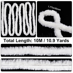 White Faux Fur Ribbon Trim Fabric Roll for Christmas Tree Decor or Wreath Bows Craft&nbsp;DIY-GF0006-66