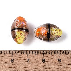 Two Tone Color Handmade Foil Glass Beads&nbsp;FOIL-Q001-01C
