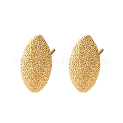 Brass Textured Stud Earrings&nbsp;EJEW-A143-02A-G