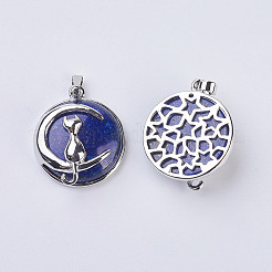 Natural Lapis Lazuli Kitten Pendants&nbsp;X-G-K234-D15