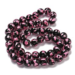 Handmade Silver/Gold Foil Lampwork Beads Strands&nbsp;LAMP-L079-07A