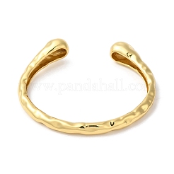 Rack Plating Brass Textured Open Cuff Bangles&nbsp;BJEW-S150-03G