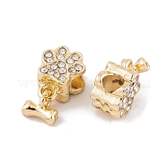 Rack Plating Alloy Rhinestone European Dangle Charms&nbsp;FIND-C055-19M