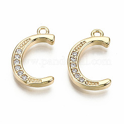Brass Micro Pave Clear Cubic Zirconia Pendants&nbsp;LS-KK-S360-053C-NF