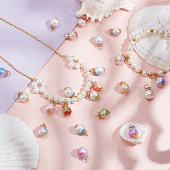 100Pcs 10 Colors Gradient Color ABS Plastic Imitation Pearl Pendants&nbsp;FIND-PH0023-54