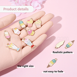 32Pcs 8 Styles Alloy Enamel Pendants&nbsp;ENAM-YW0004-71
