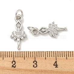 Rack Plating Brass Micro Pave Clear Cubic Zirconia Pendants&nbsp;KK-B093-21P