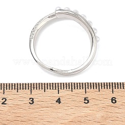 Brass Micro Pave Cubic Zirconia Cuff Open Rings&nbsp;RJEW-C158-01P