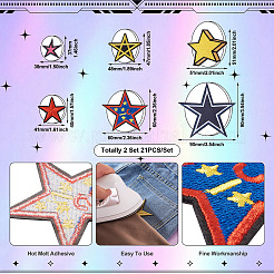 Star Computerized Embroidery Polyester Iron On Patches&nbsp;PATC-TAC0001-02