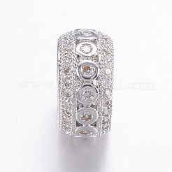 Brass Micro Pave Cubic Zirconia Beads&nbsp;ZIRC-G125-43P