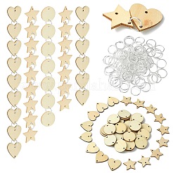 50Pcs Undyed Unfinished Wood Connector Charms&nbsp;WOOD-FS0001-11