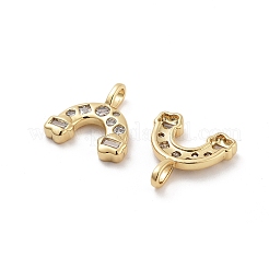 Rainbow Rack Plating Brass Micro Pave Cubic Zirconia Charms&nbsp;KK-G512-25G-01