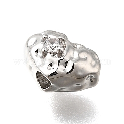Brass Micro Pave Clear Cubic Zirconia Beads&nbsp;LS-KK-U061-15C-P