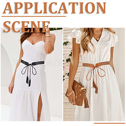2Pcs 2 Colors Bohemian Imitation Leather Tassel Wrap Chain Belts&nbsp;AJEW-CL0003-47A