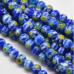 Round Millefiori Glass Beads Strands&nbsp;LK-P002-M