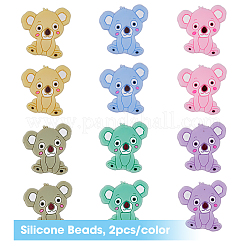 12Pcs 6 Colors Food Grade Eco-Friendly Silicone Beads&nbsp;SIL-HY0001-11