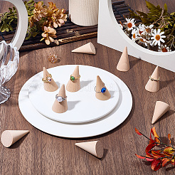 10Pcs Natural Wood Ring Displays&nbsp;RDIS-SC0001-06