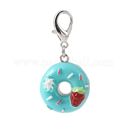 Doughnut with Strawberry Resin Pendants Decorations Set&nbsp;HJEW-JM00821