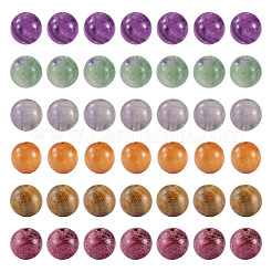 195Pcs 6 Styles Round Natural Purple Fluorite and Wood Beads Findings Kits&nbsp;G-KS0001-18