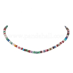 Dyed Natural Malaysia Jade Faceted Rondelle Beaded Necklaces&nbsp;NJEW-JN05766