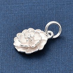 925 Sterling Silver Lotus Flower Charms&nbsp;STER-U009-01S-02