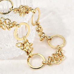 Brass Ring Link Chain Necklaces&nbsp;NJEW-L013-13G