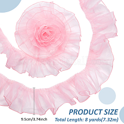 Organza Pleated Lace Ribbon&nbsp;OCOR-WH0097-42C