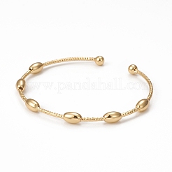 Rack Plating Brass Cuff Bangles&nbsp;BJEW-E071-12G
