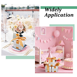 Gold Stamping For You White Paper Candy Boxes with Ribbon&nbsp;CON-WH0043-302B
