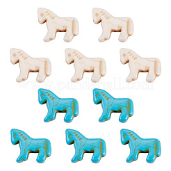 20Pcs 2 Colors Synthetic Turquoise Dyed Horse Beads&nbsp;G-TA0003-18B