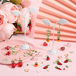 DIY Lampwork & Acrylic Vegetables and Fruits Leverback Earrings Making Kits&nbsp;DIY-SC0026-29