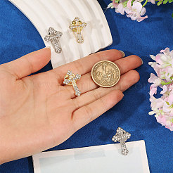 4Pcs 2 Colors Zinc Alloy & Rhinestone Lapel Pin Backs for Backpack Clothes&nbsp;JEWB-PH0002-07