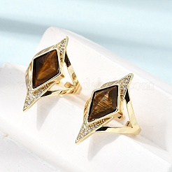 Brass Micro Pave Cubic Zirconia Cuff Rings for Women&nbsp;GG-CBA7610-11G