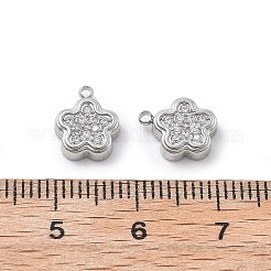 304 Stainless Steel Micro Pave Cubic Zirconia Charms&nbsp;STAS-Z121-46P