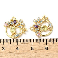 Brass Micro Pave Cubic Zirconia Pendants&nbsp;KK-F862-04G
