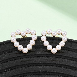 Brass Heart Stud Earrings&nbsp;EJEW-B153-04G