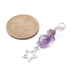 Natural & Synthetic Gemstone Chip Pendant Decoration&nbsp;HJEW-TA00084