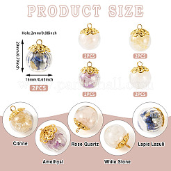 10 Pcs Natural Citrine & Amethyst & Rose Quartz & White Jade & Lapis Lazuli Pendants&nbsp;PALLOY-TA00205