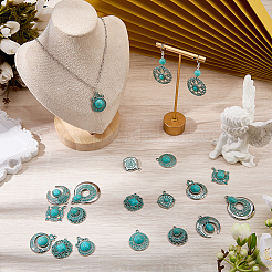 20Pcs 10 Styles Bohemia Styles Alloy & Acrylic Pendants&nbsp;FIND-SC0022-80