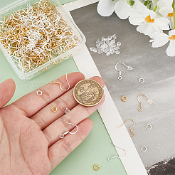 Brass Earring Hooks with Jump Rings & Plastic Ear Nuts&nbsp;DIY-PH0023-18