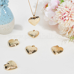 6Pcs Brass Locket Pendants&nbsp;KK-BBC0015-54
