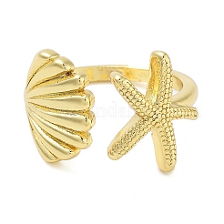 Brass Open Cuff Rings for Women&nbsp;LS-RJEW-Z072-02G-04