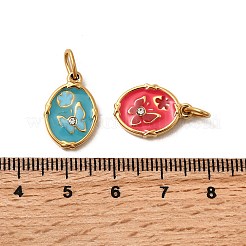 304 Stainless Steel Enamel with Rhinestone Pendants&nbsp;STAS-Z157-02G