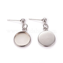 Tarnish Resistant 304 Stainless Steel Stud Earring Settings&nbsp;STAS-L226-019G-P