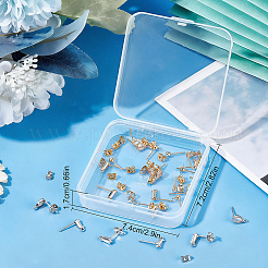 36Pcs 6 Styles Brass Stud Earring Findings&nbsp;KK-BBC0027-88
